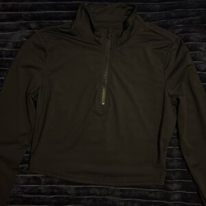 SHEIN Black Half Zip Athletic Crop Top – Size Small – New